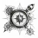 compass with date around it tattoo design idea