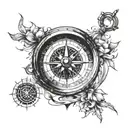 compass with date around it tattoo design idea