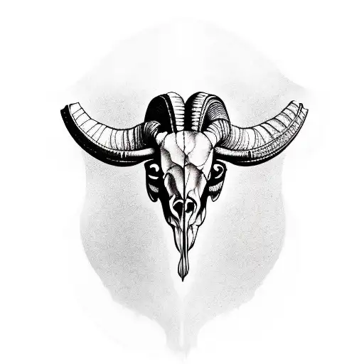 ram skull tattoo design idea