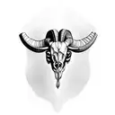 ram skull tattoo design idea