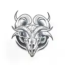 ram skull tattoo design idea