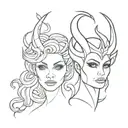 MEDUSA AND MALEFICENT tattoo design idea