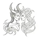 MEDUSA AND MALEFICENT tattoo design idea