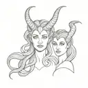 MEDUSA AND MALEFICENT tattoo design idea