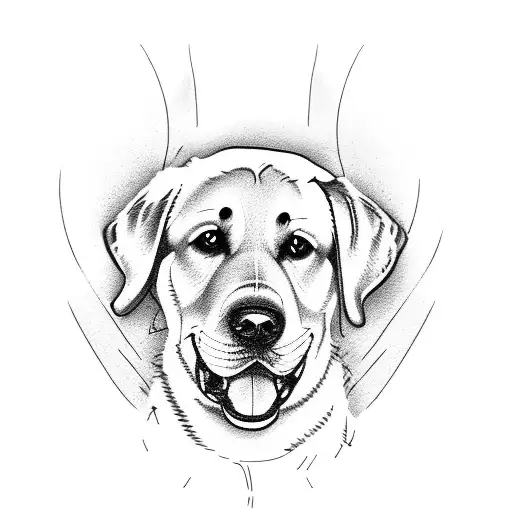 Labrador, golden retriever, boy tattoo design idea