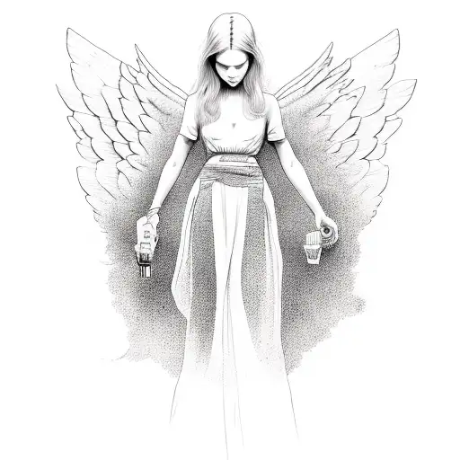 Angel month and eyes only tattoo design idea