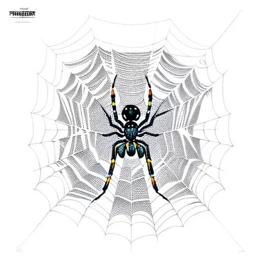 Spider weaving a cosmic web tattoo design idea