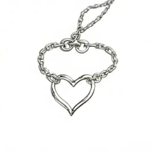 heart shaped locket anklet with chain links tattoo design idea