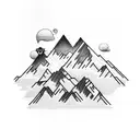 mountains and Seattle skyline tattoo design idea