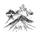 mountains and Seattle skyline tattoo design idea