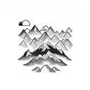 mountains and Seattle skyline tattoo design idea