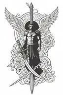 st Michael sword surrounded tattoo design idea