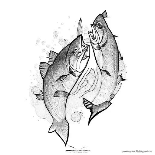 salmon tattoo design idea