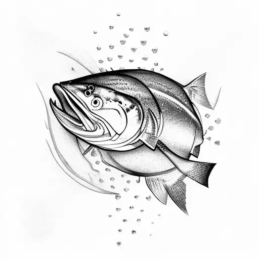salmon tattoo design idea
