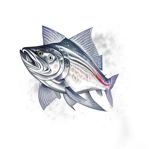 salmon tattoo design idea