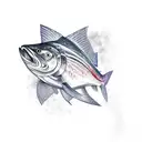 salmon tattoo design idea