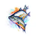 salmon tattoo design idea