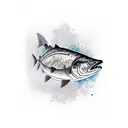 salmon tattoo design idea