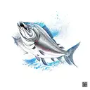 salmon tattoo design idea