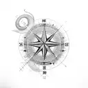 phoenix, compass, heart tattoo design idea