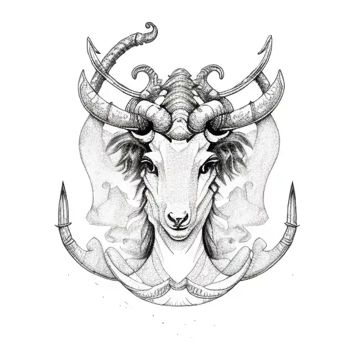 capricorn wife doughter guitar sea tattoo design idea