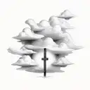cross in clouds  tattoo design idea