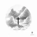 cross in clouds  tattoo design idea