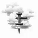 cross in clouds  tattoo design idea
