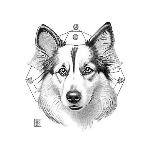 Daisy, border collie tattoo design idea