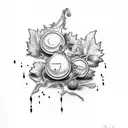 grape, rice, tea leaf  tattoo design idea