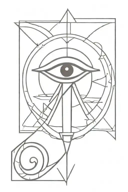 ankh symbol with eye tattoo design idea