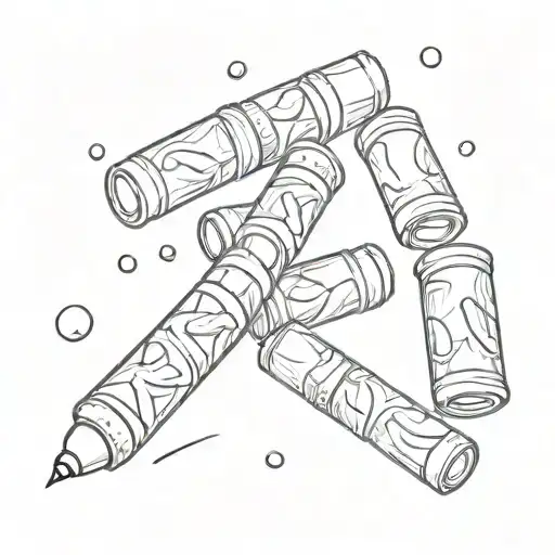 xanax pills spilled tattoo design idea