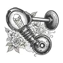 shovel and light bulb  tattoo design idea