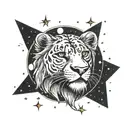 Leo constellation with moon and stars tattoo design idea