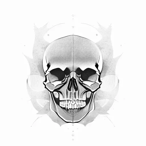 skull, big contrast, horror tattoo design idea