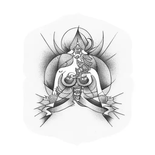 pinup stomach tattoo design idea