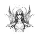 succubus stomach tattoo design idea
