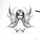 succubus stomach tattoo design idea