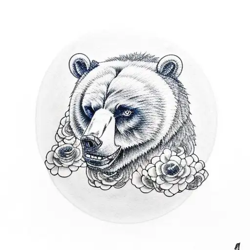Style Bear Skulls Clouds Cross tattoo design idea
