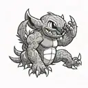 stitch muscle pose tattoo design idea