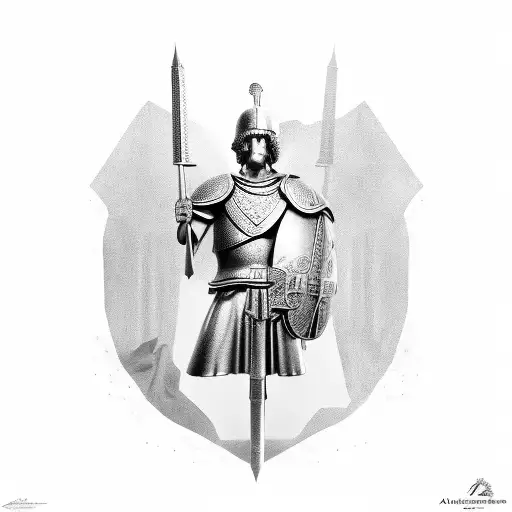 Alexander the great with below it a phalanx tattoo design idea