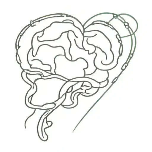 Always with the brain and never with the heart tattoo design idea