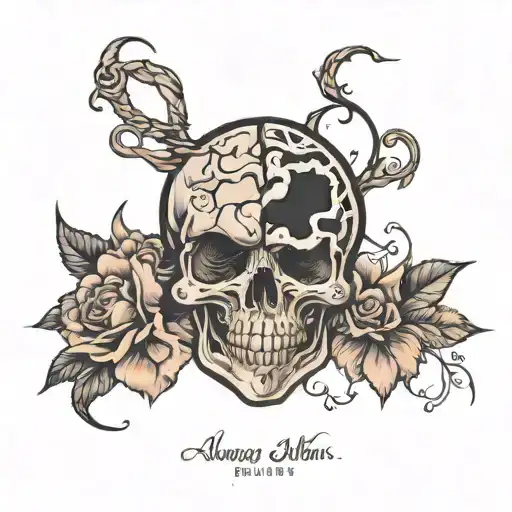 Always with the brain and never with the heart tattoo design idea