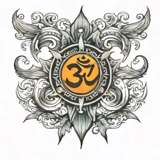 aum sign tattoo design idea