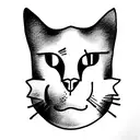 cowboy cat tattoo design idea