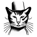 cowboy cat tattoo design idea