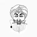 Line, Life, Time, Thin and Long, Sikh tattoo design idea