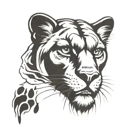 cougar paw print tattoo design idea