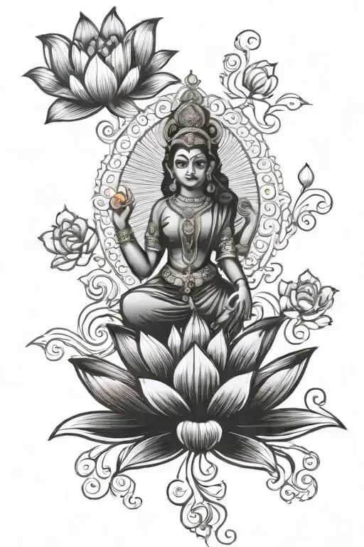 lakshmi ji lotus and charmingness clip art tattoo design tattoo design idea