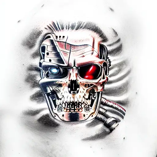 Terminator T800 Skull and Crossbones  9 Tattoo Designs for a business in  United States